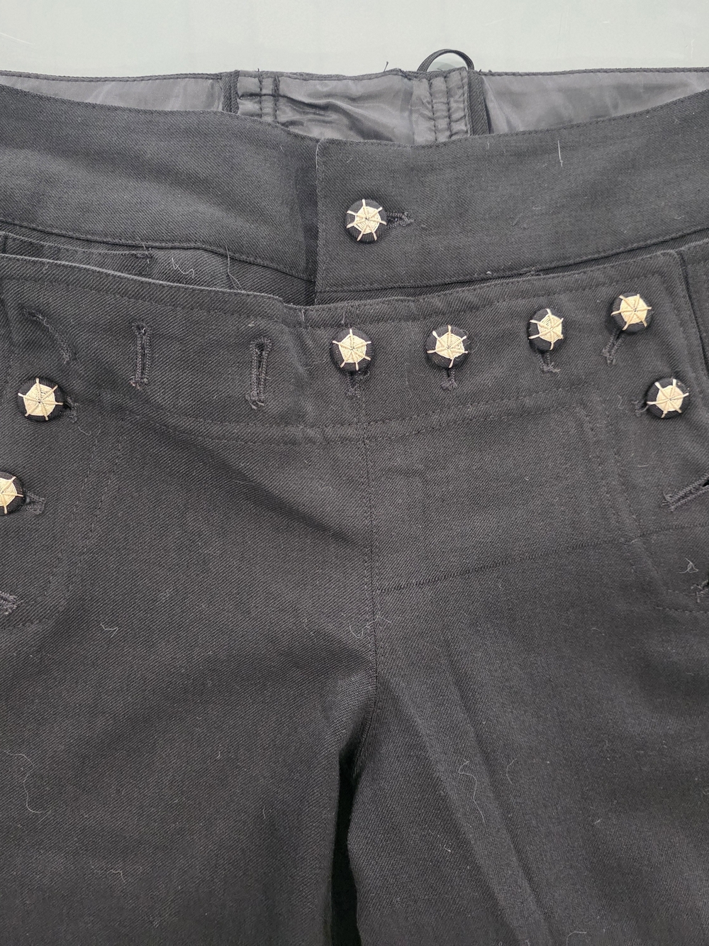 Black High-Waist Pants with Gold Star Studs